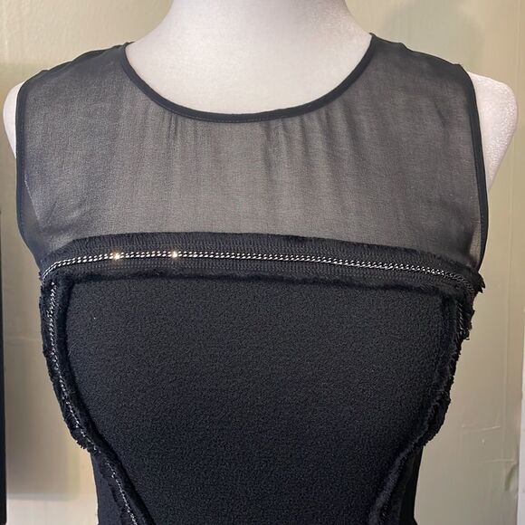 Sandro Black Rapprochement Chain Mesh Mini Dress Size 1 - Picture 4 of 8